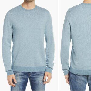 Nordstrom Bird's Eye Crewneck Sweater Blue Chambry 2X